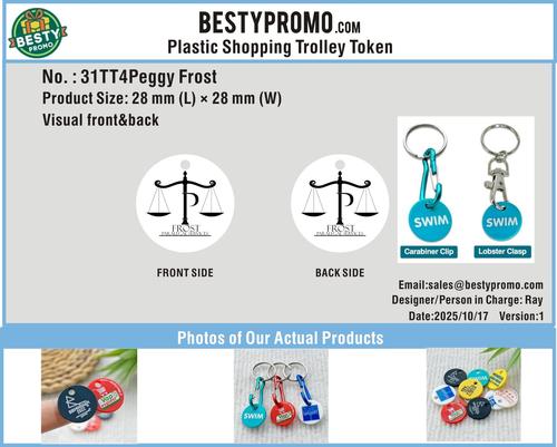 Custom Air Freshener/Plastic Shopping Trolley Token-31AF4Peggy Frost251017