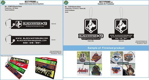 Double-Sided Custom Woven Keychains/Custom Air Freshener-31WKY4Charles Black250826