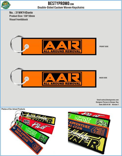 Double-Sided Custom Woven Keychains-31WKY4Dante251001