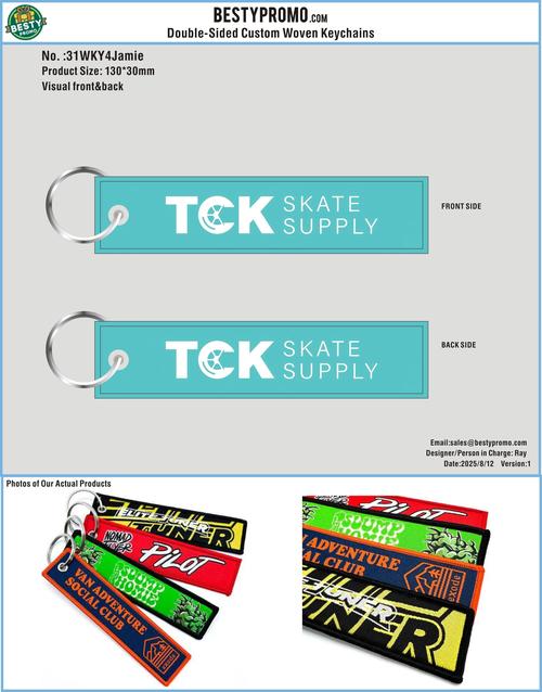 Double-Sided Custom Woven Keychains-31WKY4Jamie250808