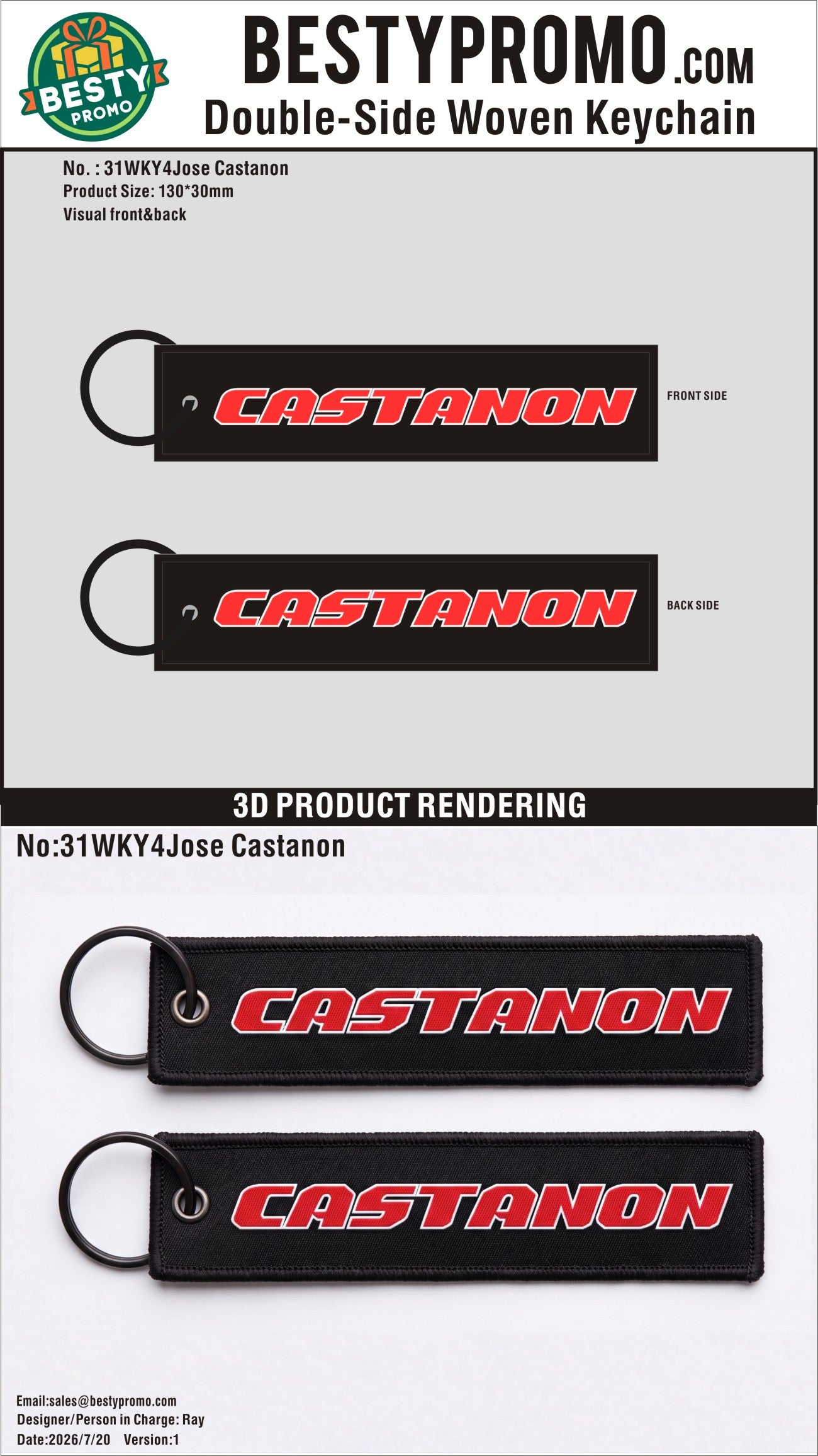 Custom Double-Sided Woven Flight Key Tag-260827-31