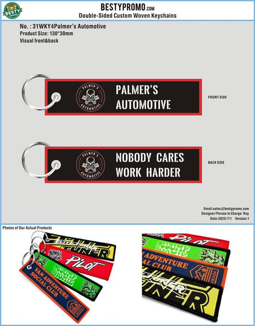 Double-Sided Custom Woven Keychains-31WKY4Palmer&