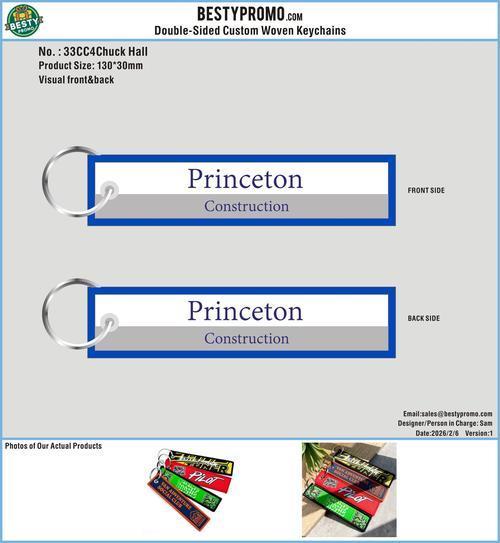 Custom Double Sided Woven Flight Key Tag - 33CC4Chuck Hall260206