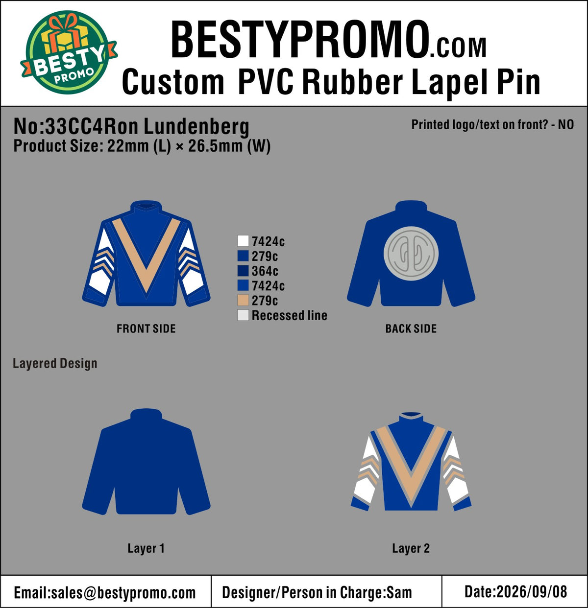 Custom 3D Die-Cut Soft PVC Rubber Lapel Pin - 20260921 - 33-re