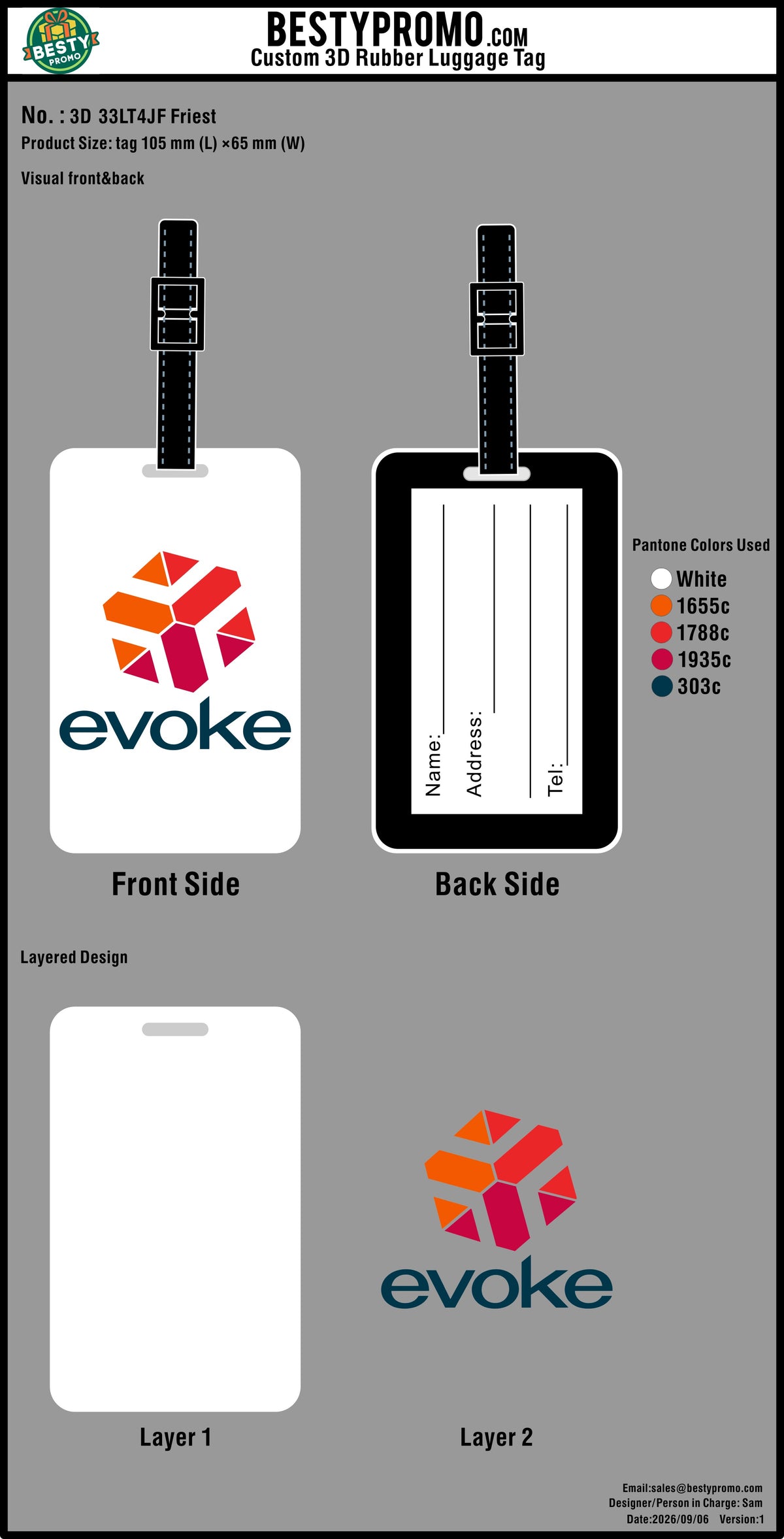 Custom 3D Rubber Luggage Tag -20260909-33-sample