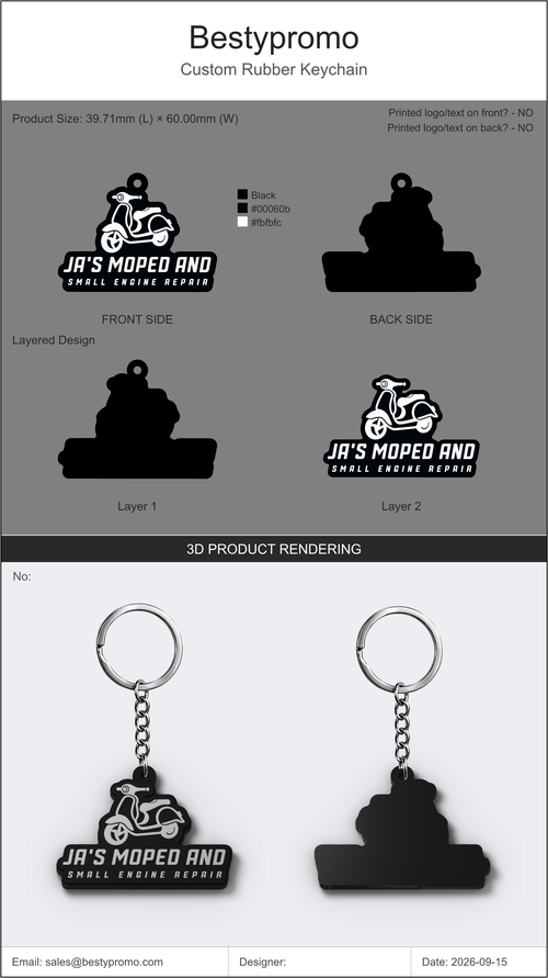 Custom 3D Die Cut Rubber Keychains - 20260915- 33