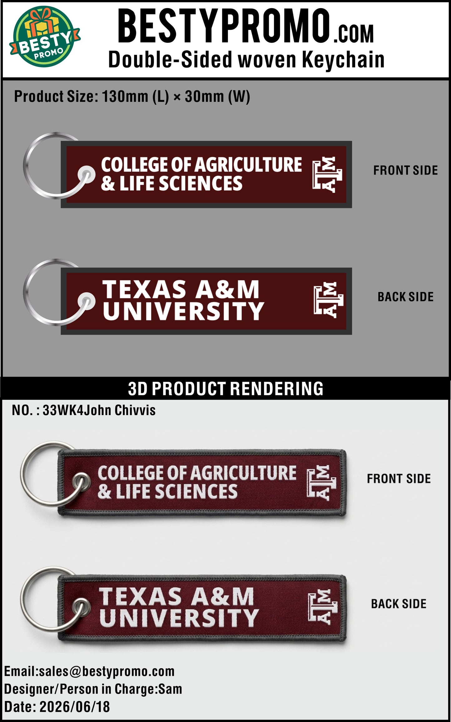 Custom Double-Sided Woven Flight Key Tag – 202608011 - 33