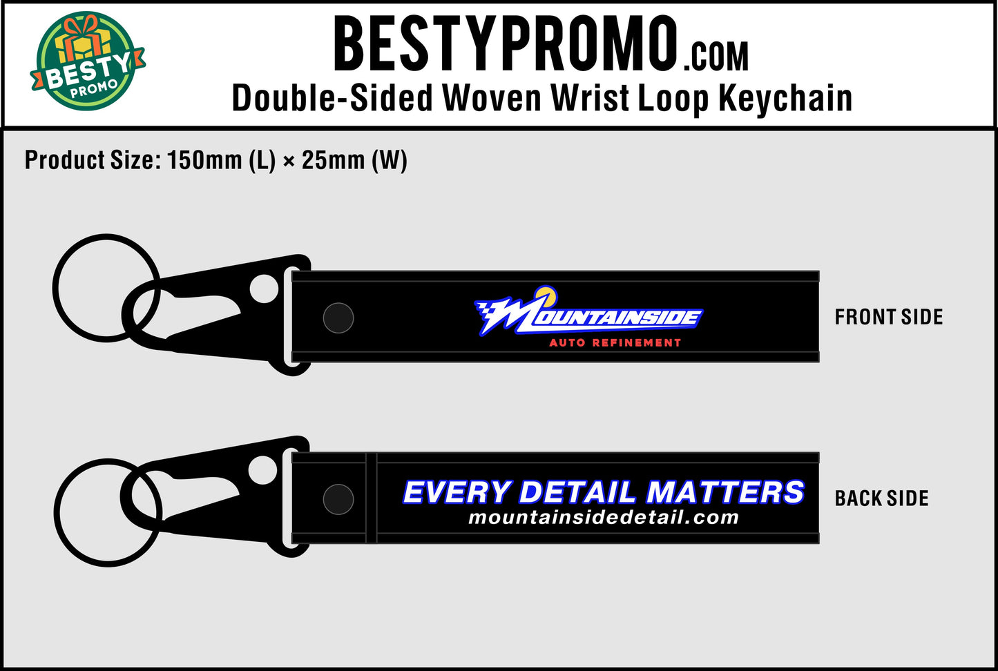 Custom Double-Sided Woven Flight Key Tag with Snap Hook - 20260811 - 33