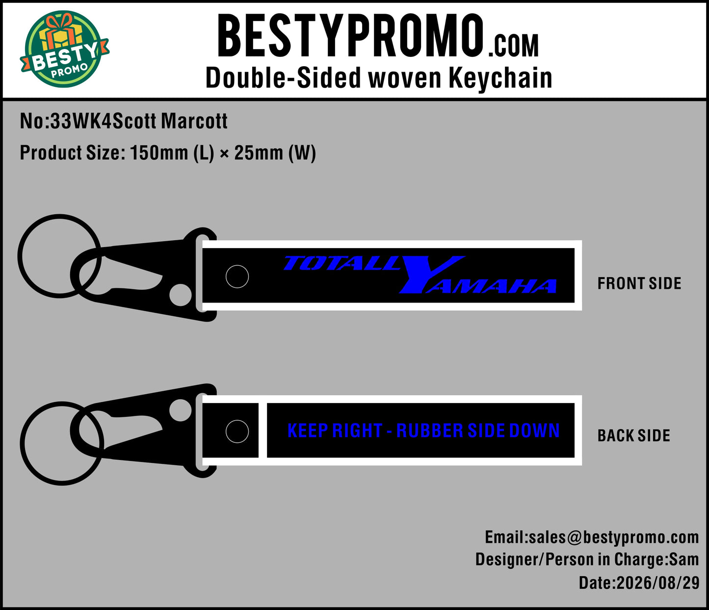 Custom Double-Sided Woven Flight Key Tag with Snap Hook-20260830-33