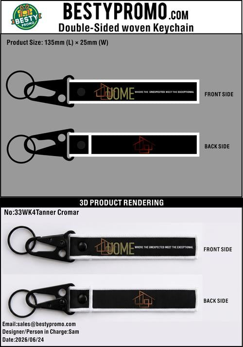 Custom Double-Sided Woven Flight Key Tag with Snap Hook - 20260627 - 33