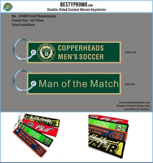 Double Sided Woven Keychains34WKY4Jeff Beauchamp251204