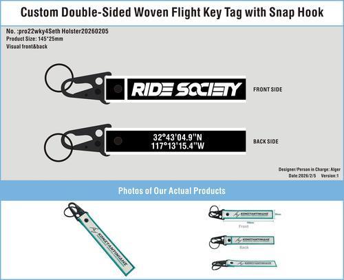 Woven Flight Key Tag with snap hook-3d22wky4Kyle20260205