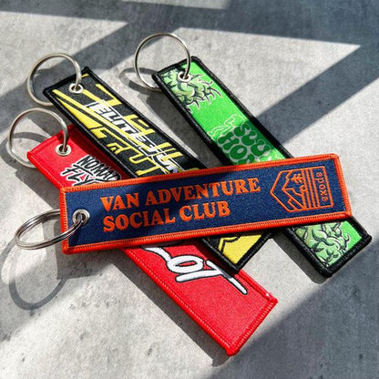 Double-Sided Woven Keychain Tags
