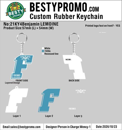 Custom 3D Die Cut Rubber Keychains - 20261027 - 21 -RE