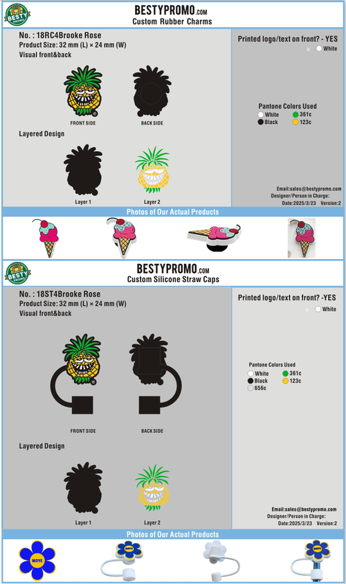 Custom Clog Charms and Custom  Straw Toppers-18RC4Brooke Rose