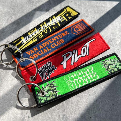 Double-Sided Woven Keychain Tags