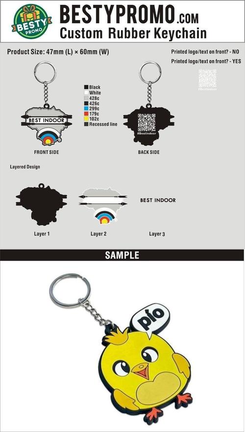 Custom 3D Die Cut Rubber Keychains -20261017-22-A