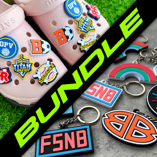 BUNDLE: Custom Rubber Keychains & Custom Clog Charms