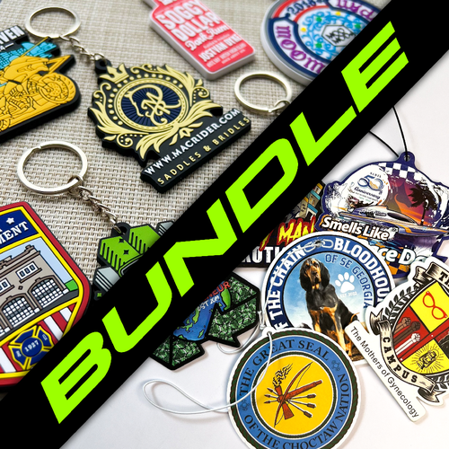BUNDLE: Custom Rubber Keychains & Custom Air Fresheners