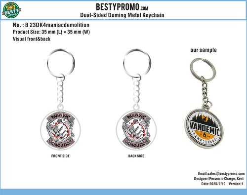 Dual-Sided Doming Metal Keychain-23DK4maniacdemolition250210