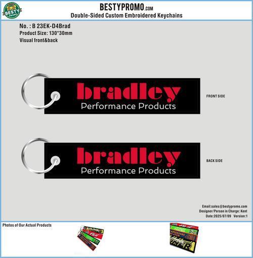 Double-Sided Custom Embroidered Keychain-23EK-D4Brad250709