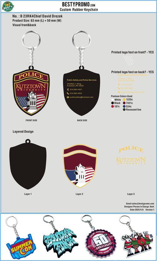 CUSTOM RUBBER KEYCHAIN-23RK4Chief David Drezek250505