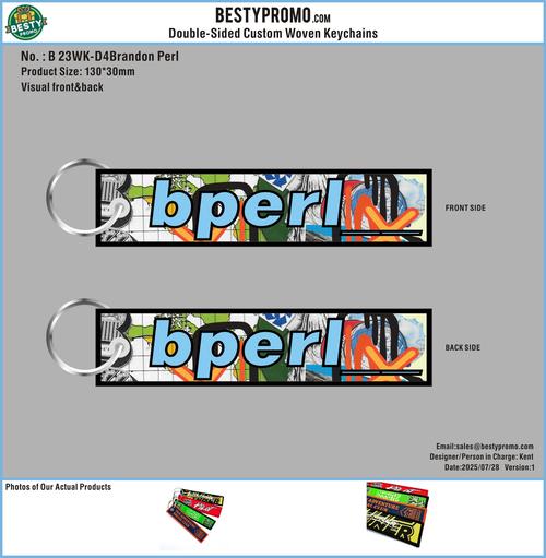 Double-Sided Custom Woven Keychains-23WK-D4Brandon Perl250728