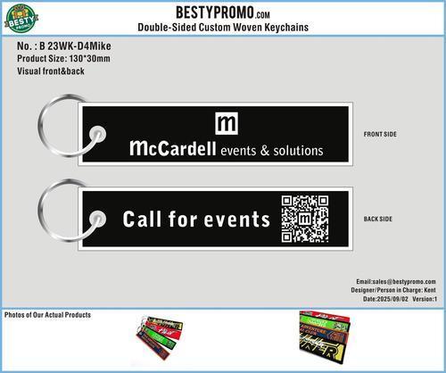 Double-Sided Custom Woven Keychains-23WK-D4Mike250830