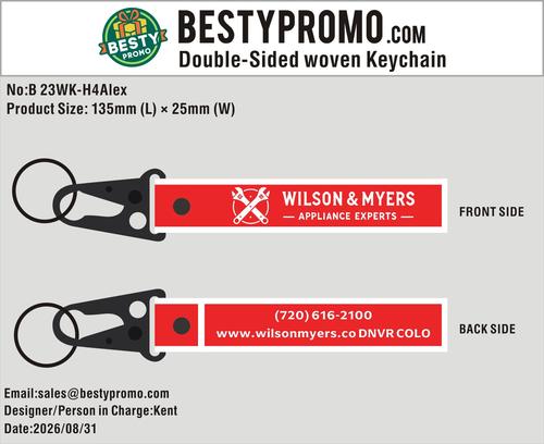 Custom Double-Sided Woven Flight Key Tag with Snap Hook-20260911-23