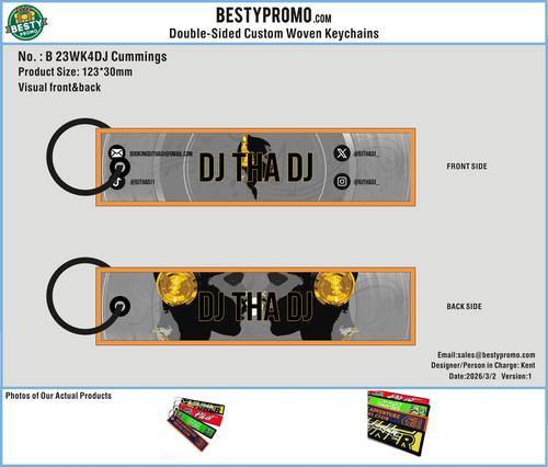 Custom Double-Sided Woven Flight Key Tag-23WK4DJ Cummings260302