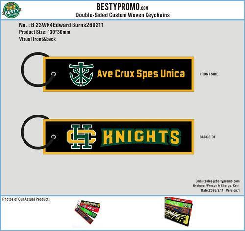 Custom Double-Sided Woven Flight Key Tag-23WK4Edward Burns260211