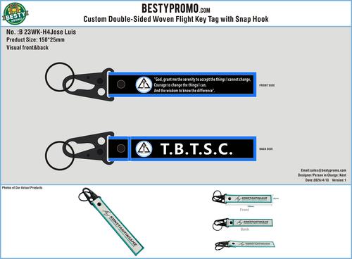 Custom Double-Sided Woven Flight Key Tag with Snap Hook-20260422-23