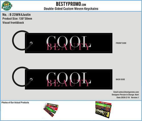 Custom Double-Sided Woven Flight Key Tag-23WK4Justin260218
