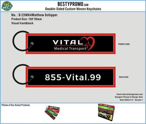 Custom Double-Sided Woven Flight Key Tag-23WK4Matthew Schipper260314