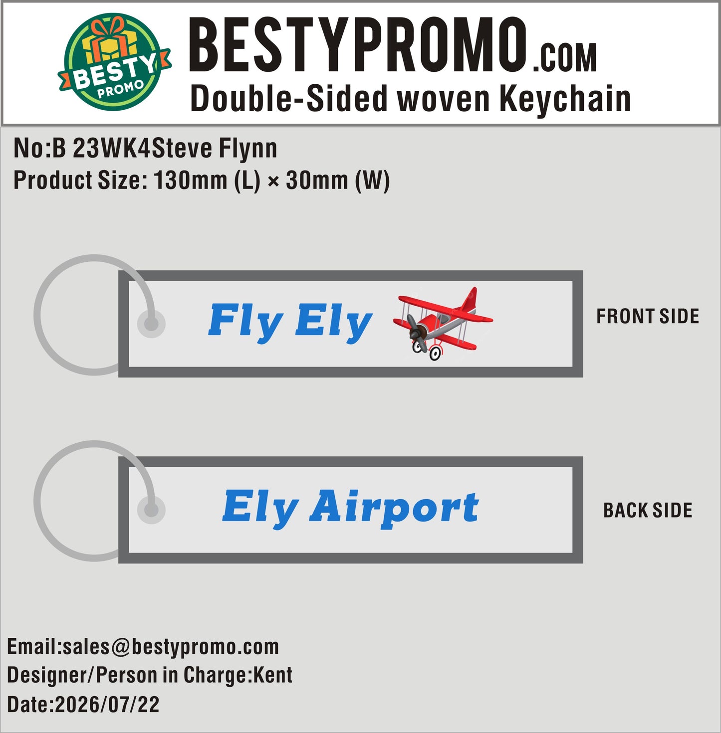Custom Double-Sided Woven Flight Key Tag-20260827-23-RE