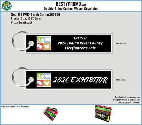 Custom Double-Sided Woven Flight Key Tag-23WK4Sarah Garner260206