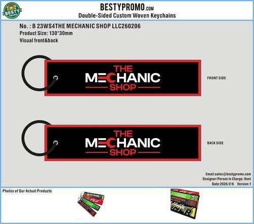 Custom Double-Sided Woven Flight Key Tag-23WS4THE MECHANIC SHOP LLC260206