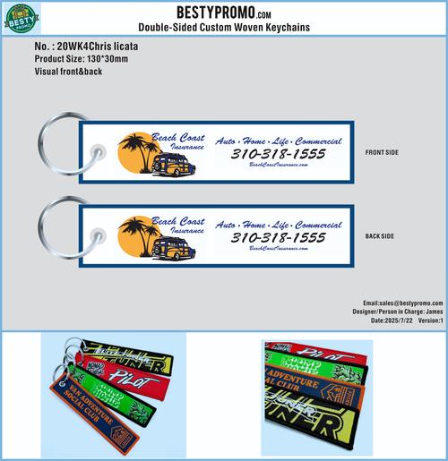 Double Sided Woven Keychains-20WK4chris licata250722