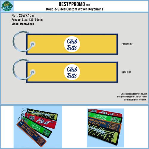 Double Sided Woven Keychains-20WK4Carl 250809