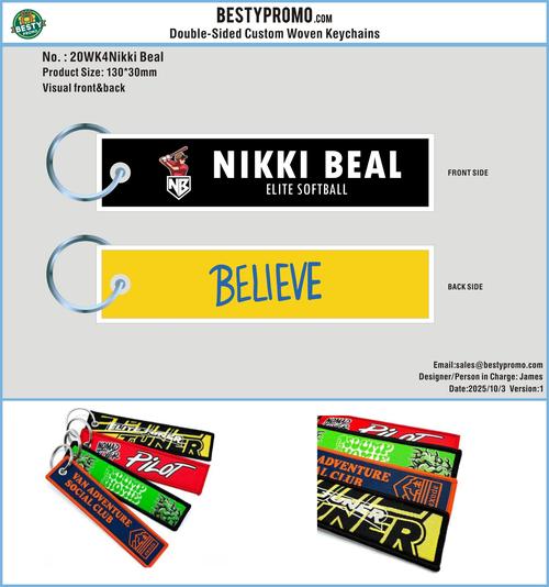 Double Sided Woven Keychains-20WK4Nikki Beal-RE
