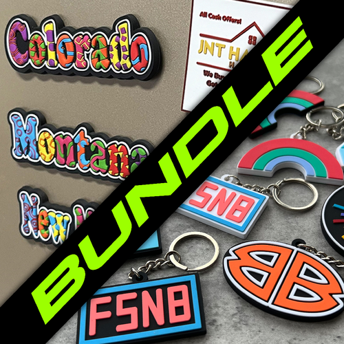 BUNDLE: Custom Rubber Keychains & Custom Fridge Magnets
