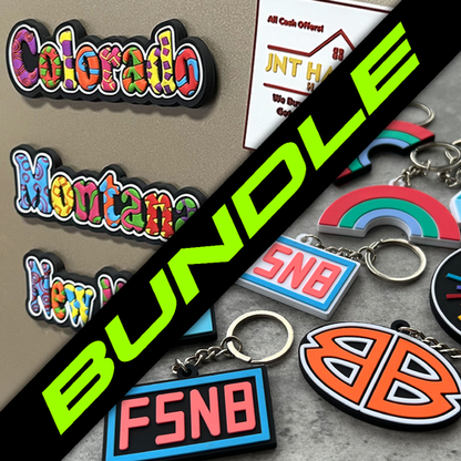 BUNDLE: Custom Rubber Keychains & Custom Fridge Magnets