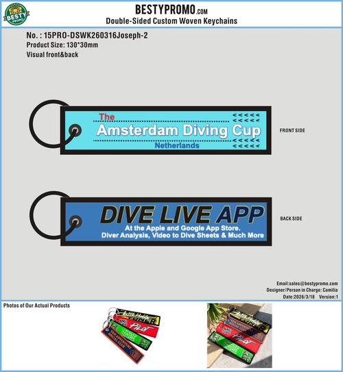 Custom Double Sided Woven Keychains 15PRO-Joseph
