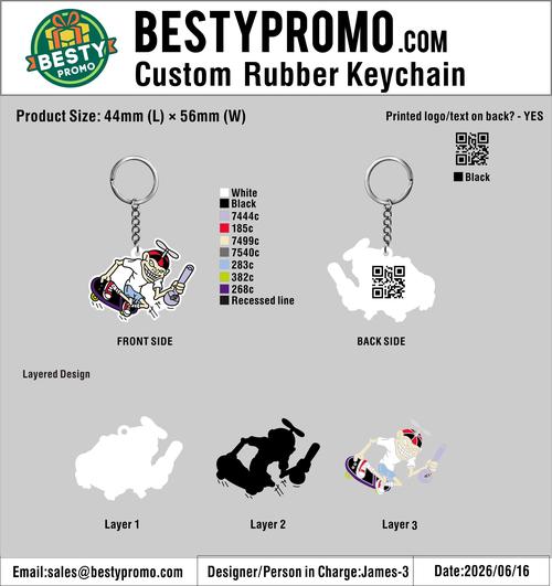 Custom 3D Die Cut Rubber Keychains –  20260616-20