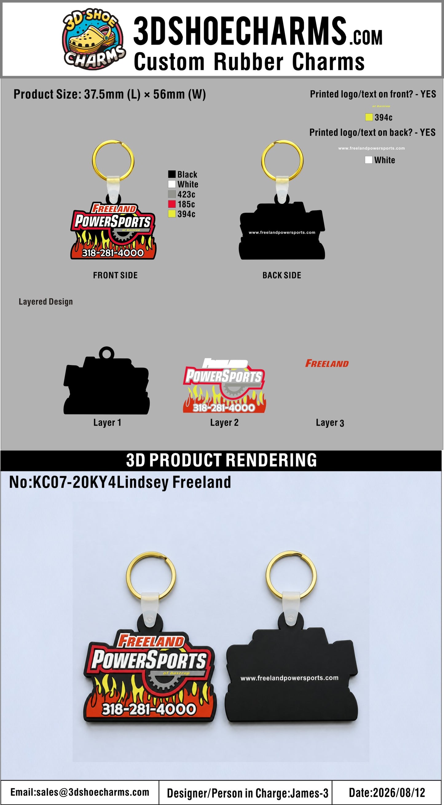 Custom 3D Die Cut Rubber Keychains –  20260813-20