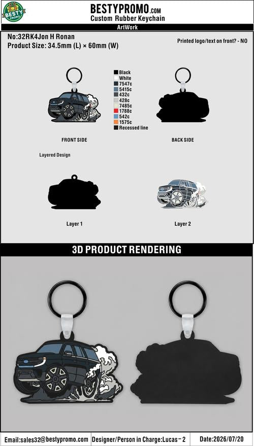 Custom 3D Die Cut Rubber Keychains – 20260721-32-1