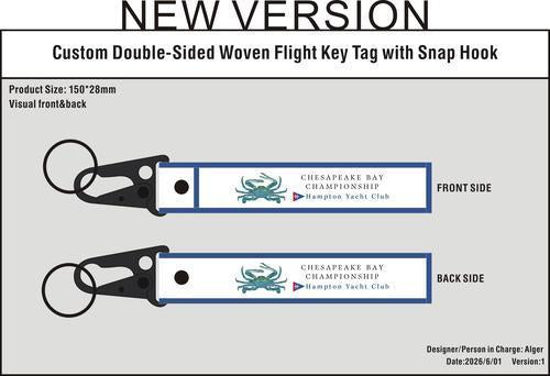 Custom Double-Sided Woven Flight Key Tag with Snap Hook-20260604-22-1