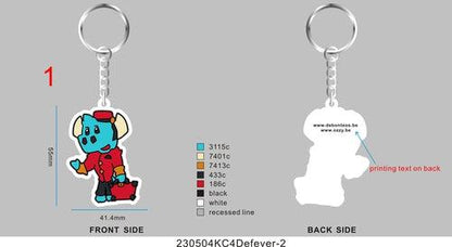 CUSTOM 3D DIE CUT RUBBER KEYCHAINS-KC4Defever10