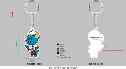 CUSTOM 3D DIE CUT RUBBER KEYCHAINS-KC4Defever10