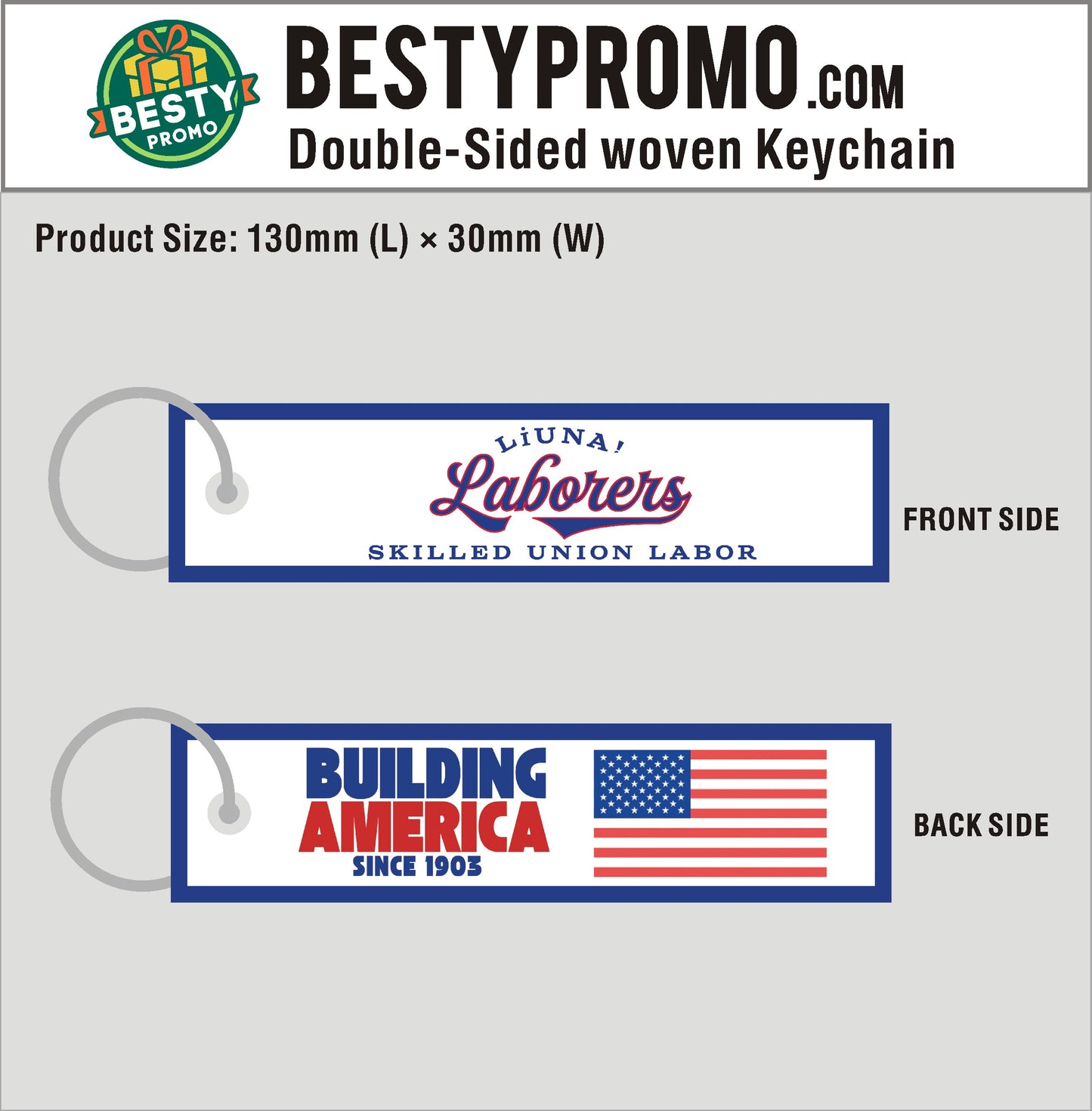 Custom Double-Sided Woven Flight Key Tag-260616-05